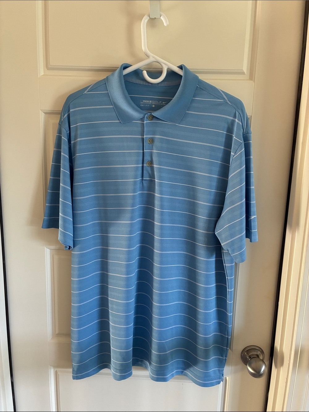 Nike Golf Blue Striped Polo Shirt